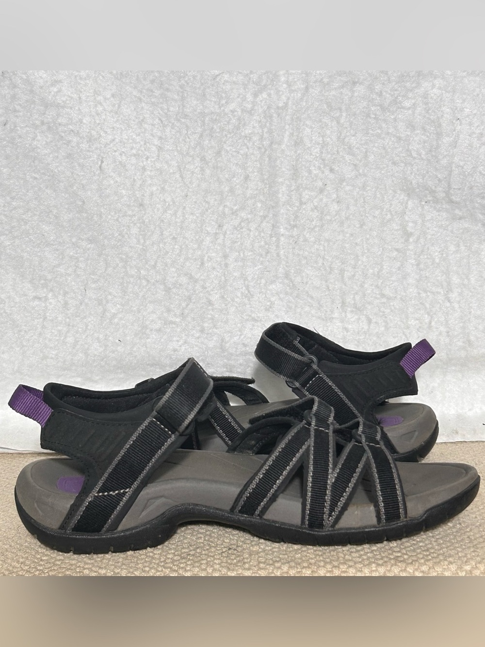 Teva Womens Black Tirra Strap Athletic Sports Hiking Sandals Shoes SZ US 7.5 - Picture 6 of 11
